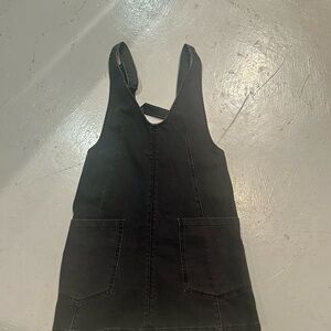 We The Free Black Denim Pinafore Dress